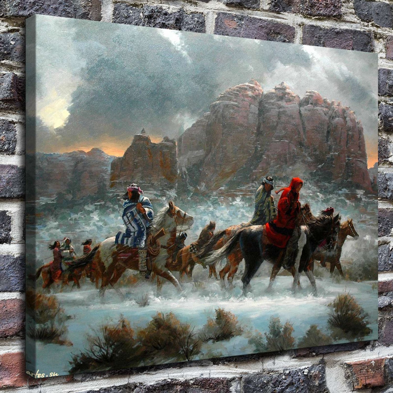 Apaches winter  20x16 inch FRAMED CANVAS PRINT