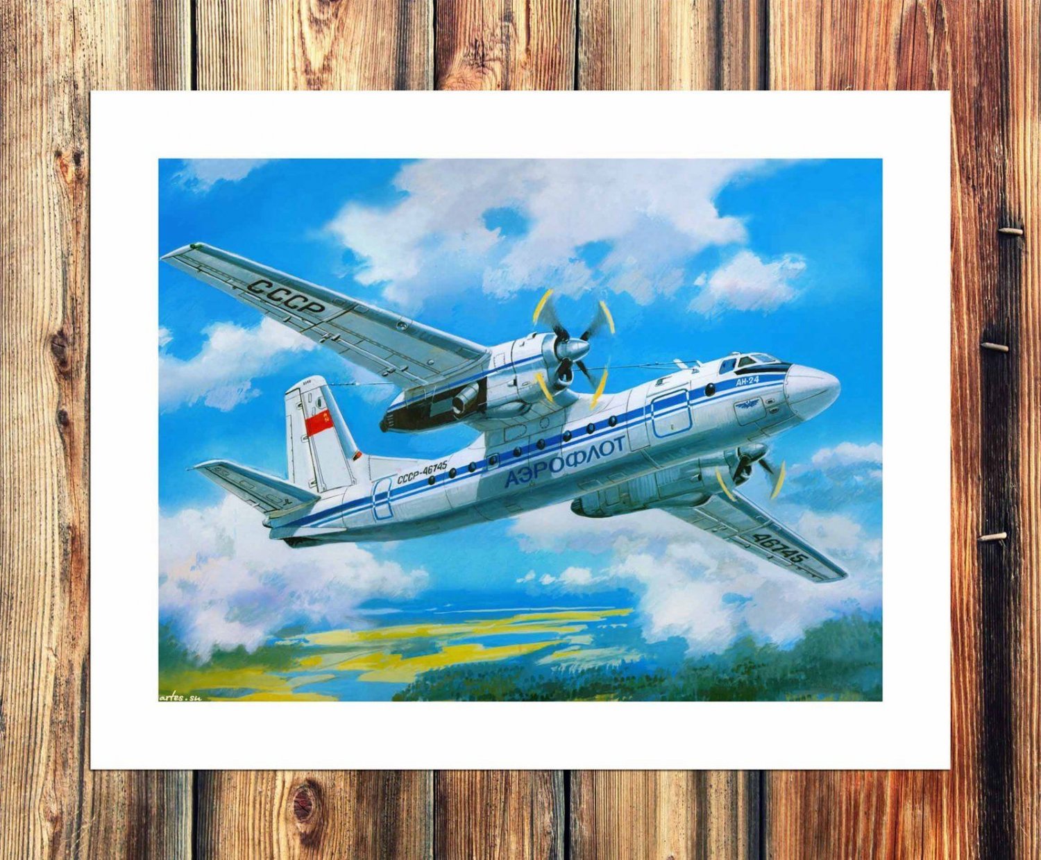 The blue sea  20x16 inch FRAMED CANVAS PRINT
