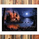 Softly the moonlight  20x16 inch FRAMED CANVAS PRINT