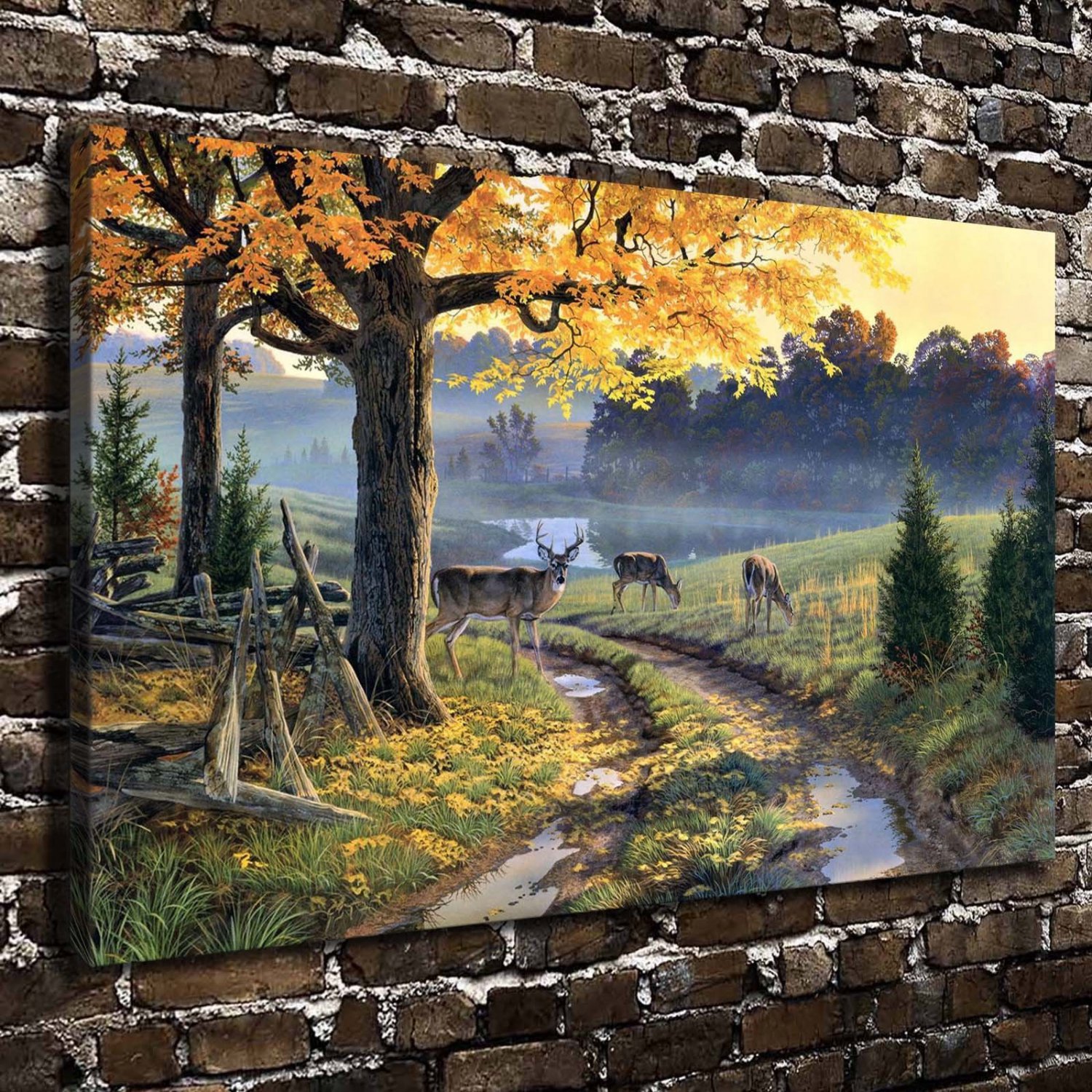 The cold winter  20x16 inch FRAMED CANVAS PRINT