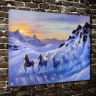 Fantasy snow horses  20x16 inch FRAMED CANVAS PRINT