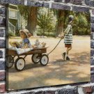 Kids travel  20x16 inch FRAMED CANVAS PRINT
