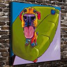 The dog animal  20x16 inch FRAMED CANVAS PRINT