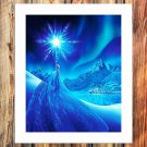 The light of blue  20x16 inch FRAMED CANVAS PRINT