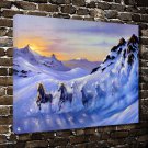 Fantasy snow horses  20x16 inch FRAMED CANVAS PRINT