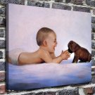 Naughty children  20x16 inch FRAMED CANVAS PRINT