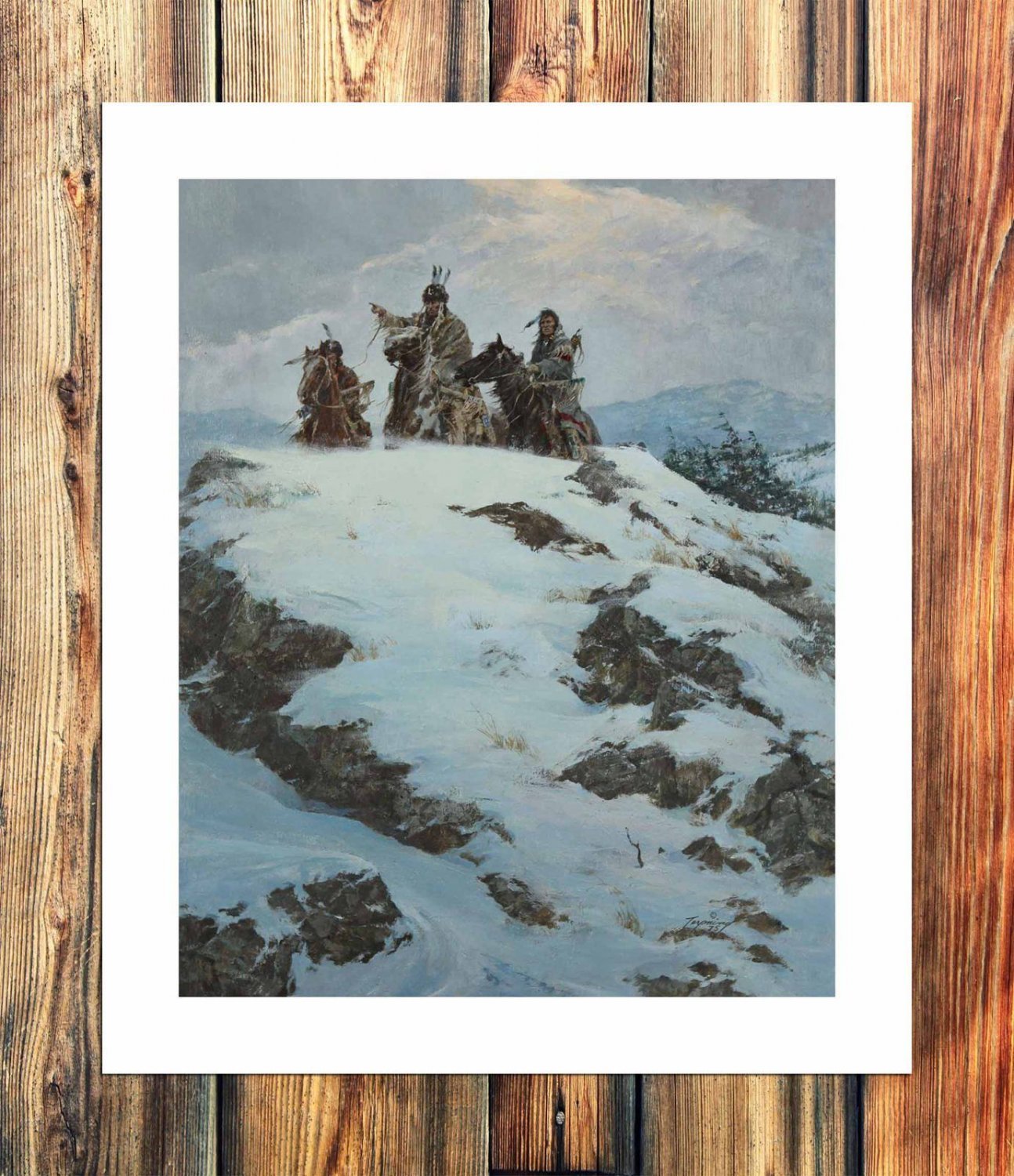 Ice snow  20x16 inch FRAMED CANVAS PRINT