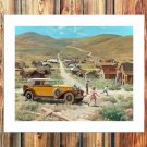 House and car  20x16 inch FRAMED CANVAS PRINT