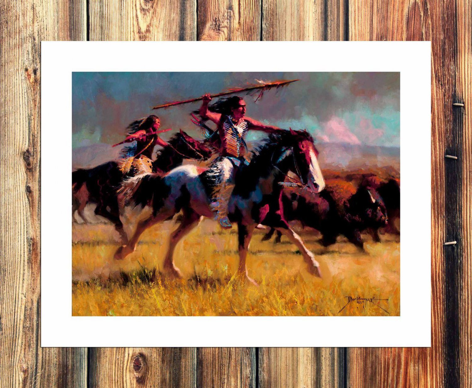 The war began  20x16 inch FRAMED CANVAS PRINT