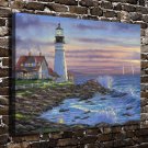 Maines lighthouse  20x16 inch FRAMED CANVAS PRINT