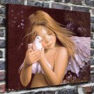 Angel with Dove  20x16 inch FRAMED CANVAS PRINT