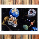 The fierce tiger  20x16 inch FRAMED CANVAS PRINT