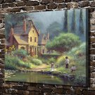 Happy childhood  20x16 inch FRAMED CANVAS PRINT