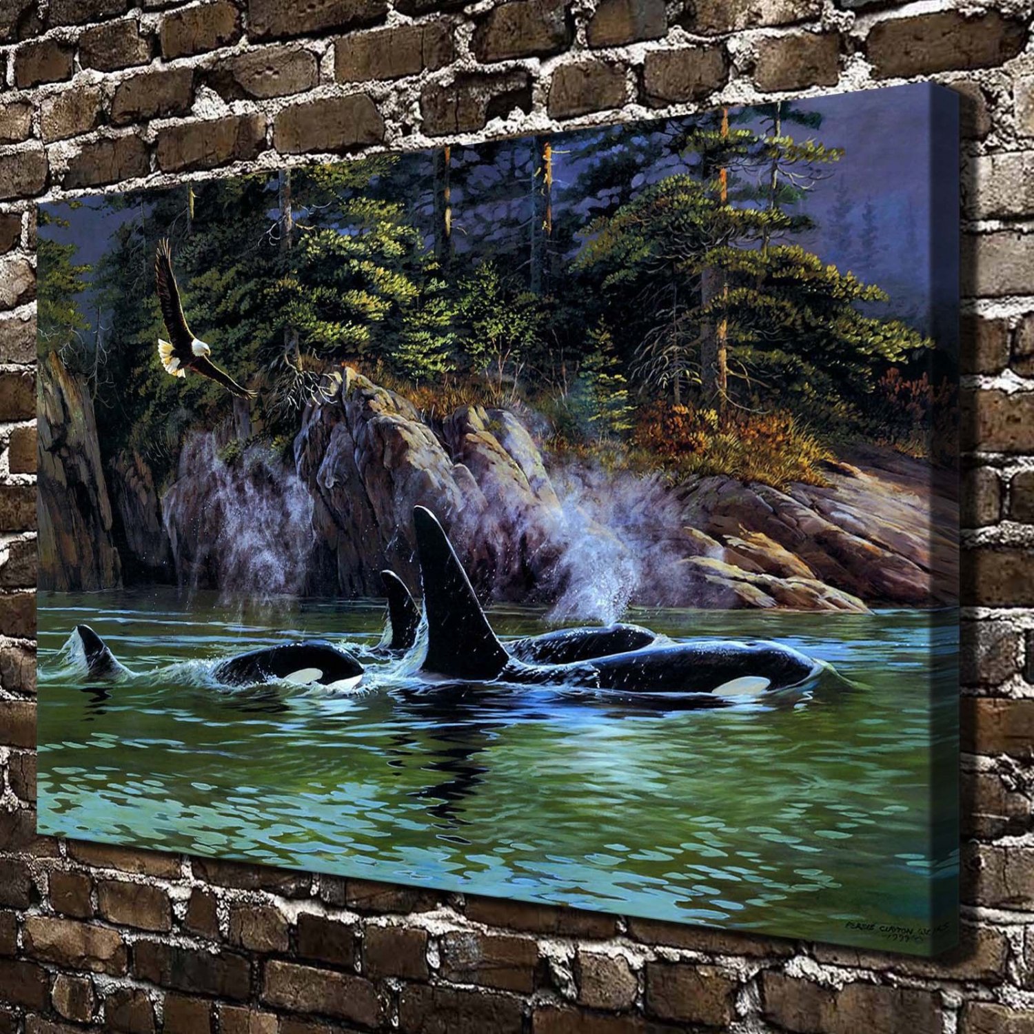 Weirs Sharing Space  20x16 inch FRAMED CANVAS PRINT
