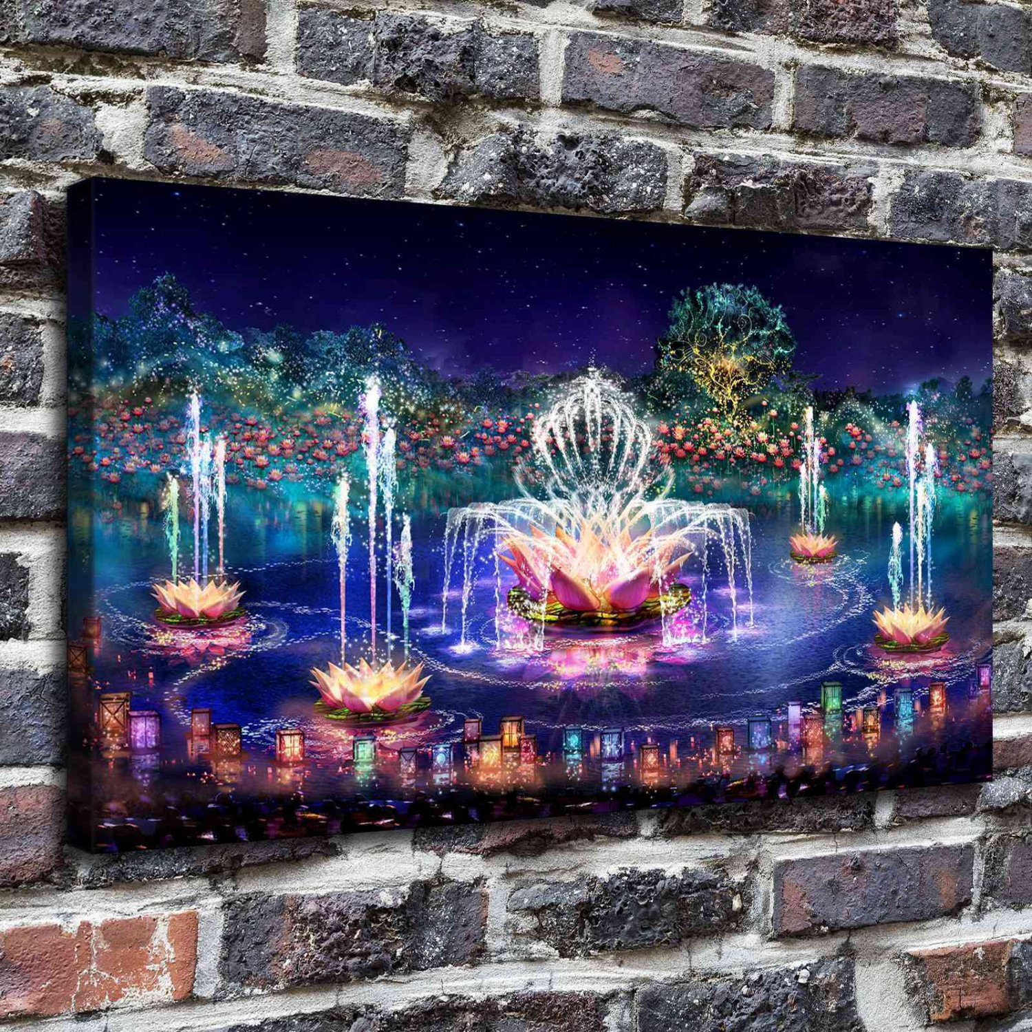 Fountain Rendering  20x16 inch FRAMED CANVAS PRINT