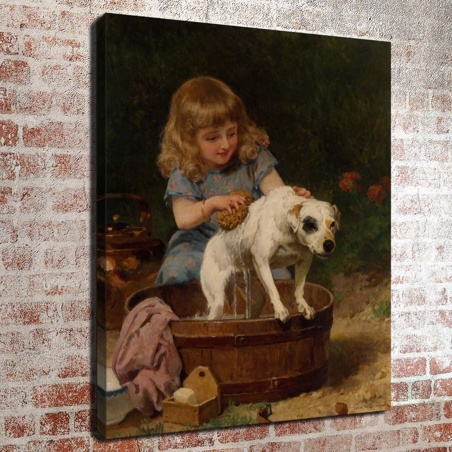 Lovely dog  20x16 inch FRAMED CANVAS PRINT