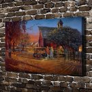 Old friends meet  20x16 inch FRAMED CANVAS PRINT