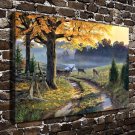 A Bend Road Deer  20x16 inch FRAMED CANVAS PRINT