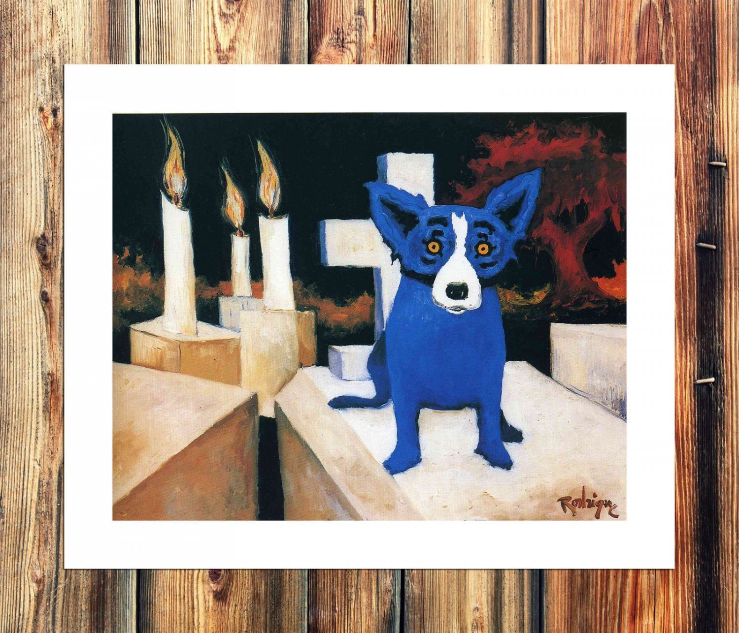 White candles  20x16 inch FRAMED CANVAS PRINT