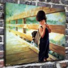White plane  20x16 inch FRAMED CANVAS PRINT