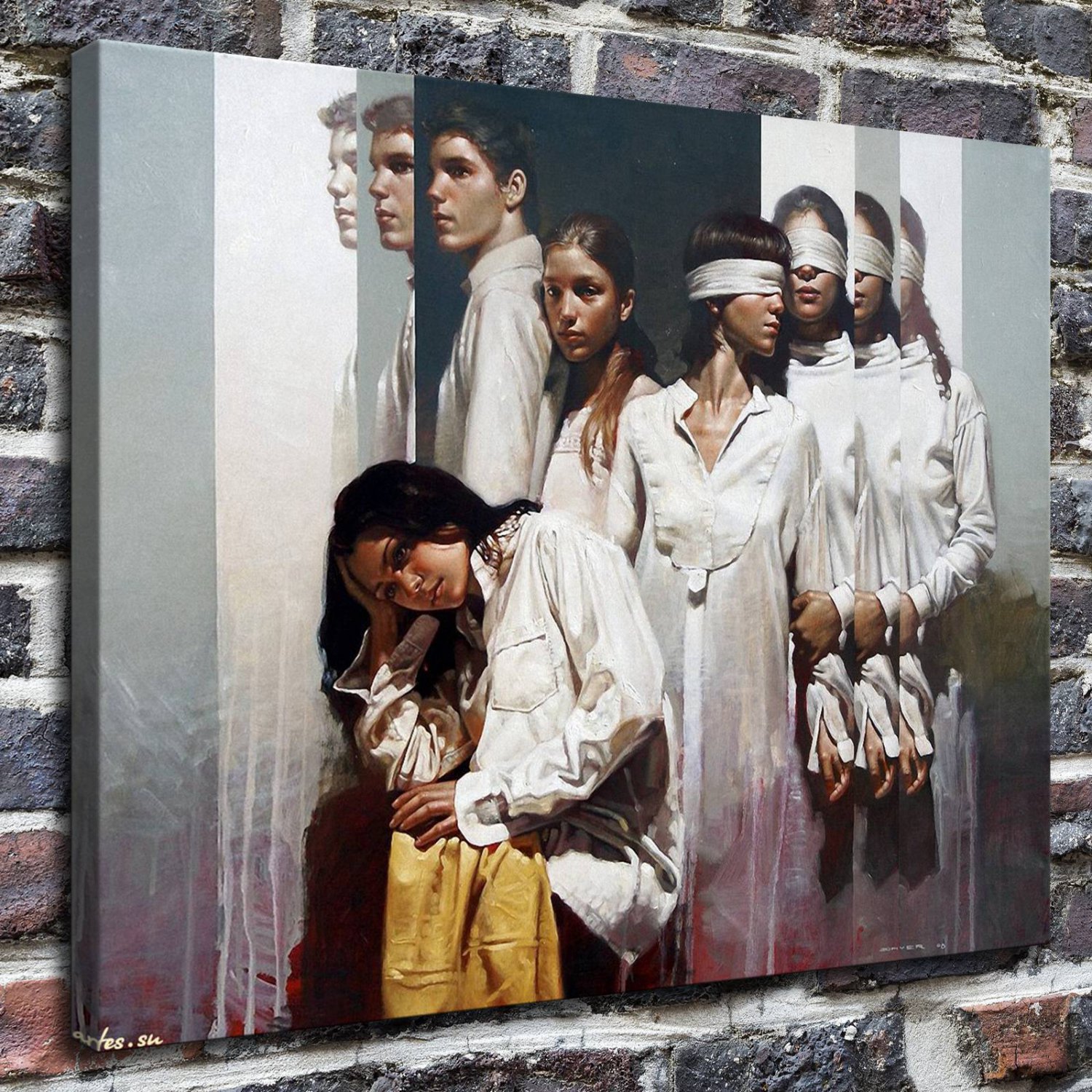 The love triangle  20x16 inch FRAMED CANVAS PRINT