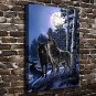 Moonlight Sonata Wolf Animal Decor  20x16 inch FRAMED CANVAS PRINT
