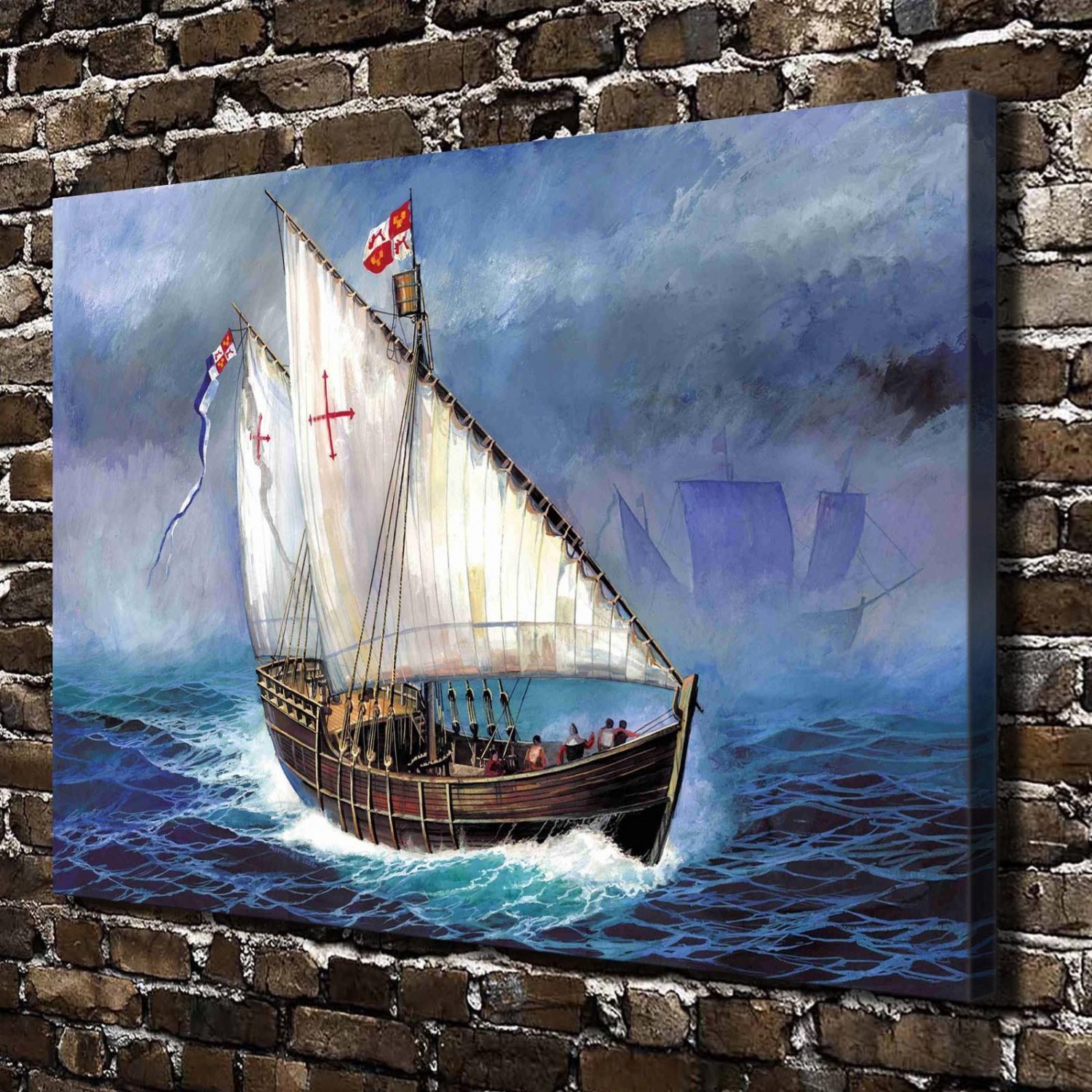 Smooth sailing  20x16 inch FRAMED CANVAS PRINT