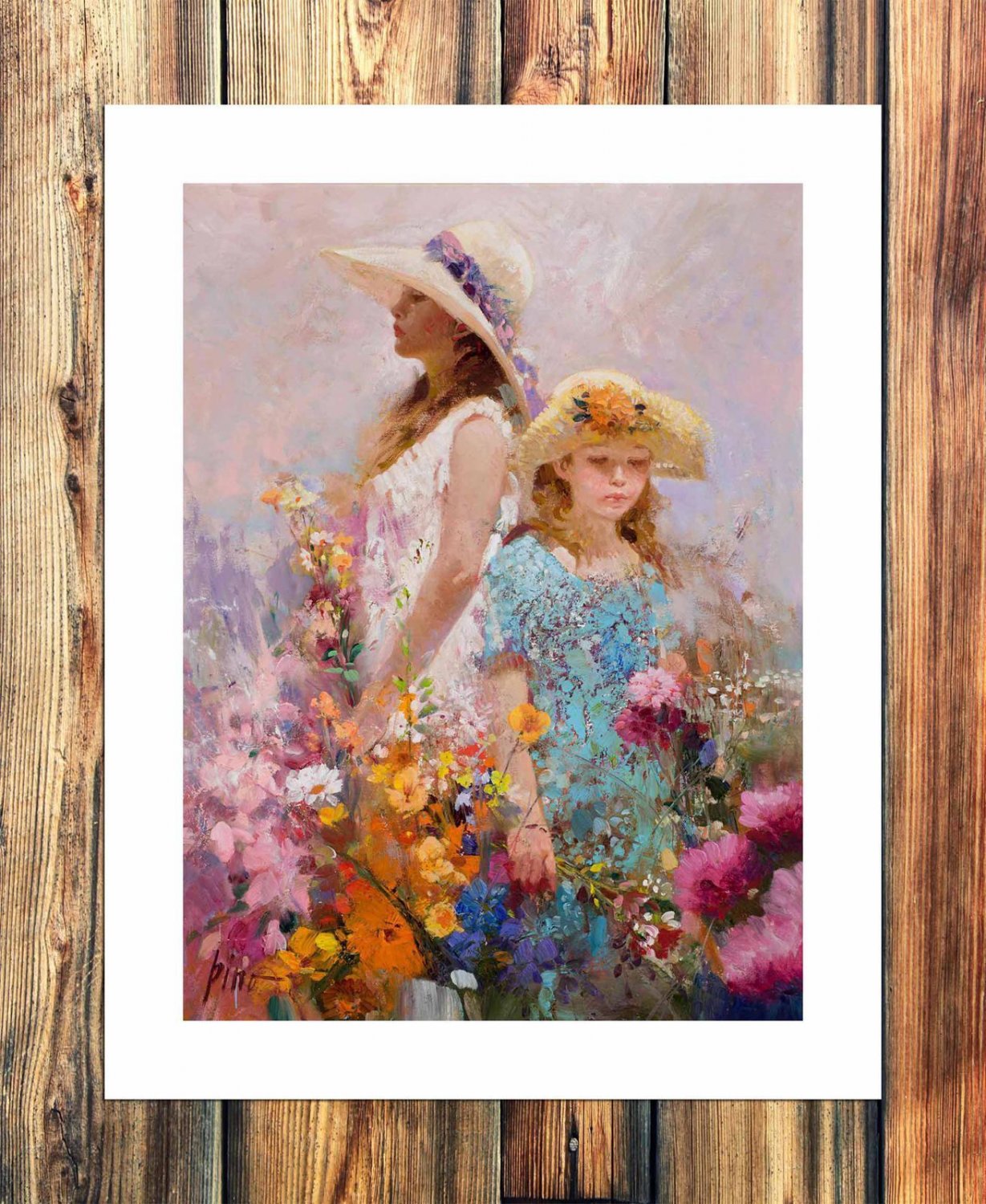 Sisters flower  20x16 inch FRAMED CANVAS PRINT