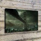 Fantasy Cityscapes Unicorns  20x16 inch FRAMED CANVAS PRINT