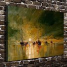 Night at sea  20x16 inch FRAMED CANVAS PRINT