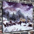 The snow in winter  20x16 inch FRAMED CANVAS PRINT