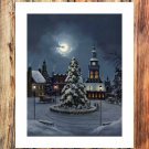 Christmas Street  20x16 inch FRAMED CANVAS PRINT
