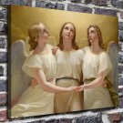 White dress woman  20x16 inch FRAMED CANVAS PRINT