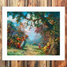 Happy little bear  20x16 inch FRAMED CANVAS PRINT