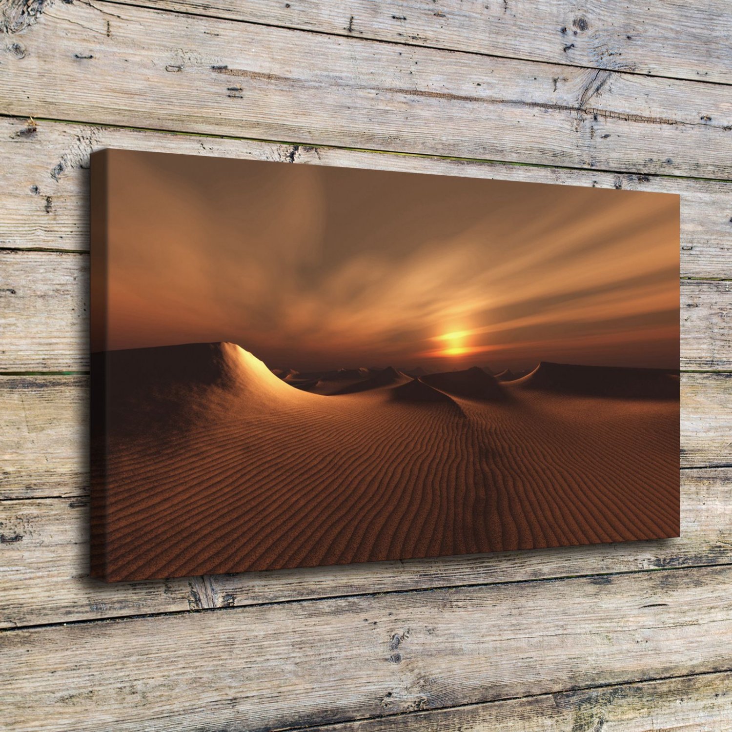 Dark Desert Landscape  20x16 inch FRAMED CANVAS PRINT