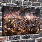 Bitva voyna soldaty Painting  20x16 inch FRAMED CANVAS PRINT