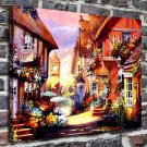 Flower Street  20x16 inch FRAMED CANVAS PRINT