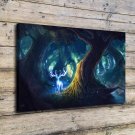 Deer In The Forest  20x16 inch FRAMED CANVAS PRINT