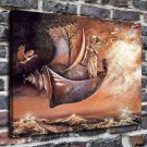 Magical ship  20x16 inch FRAMED CANVAS PRINT