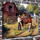 A small rider  20x16 inch FRAMED CANVAS PRINT