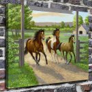 Running horses Paintings  20x16 inch FRAMED CANVAS PRINT