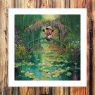 Minnie at Giverny Paintings  20x16 inch FRAMED CANVAS PRINT