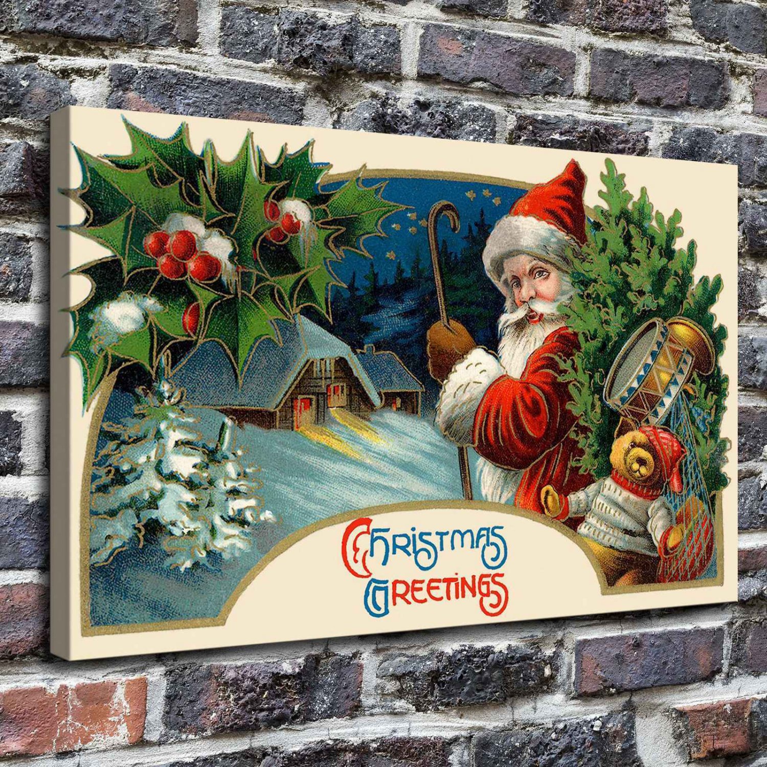 Santa Claus 20x16 inch FRAMED CANVAS PRINT