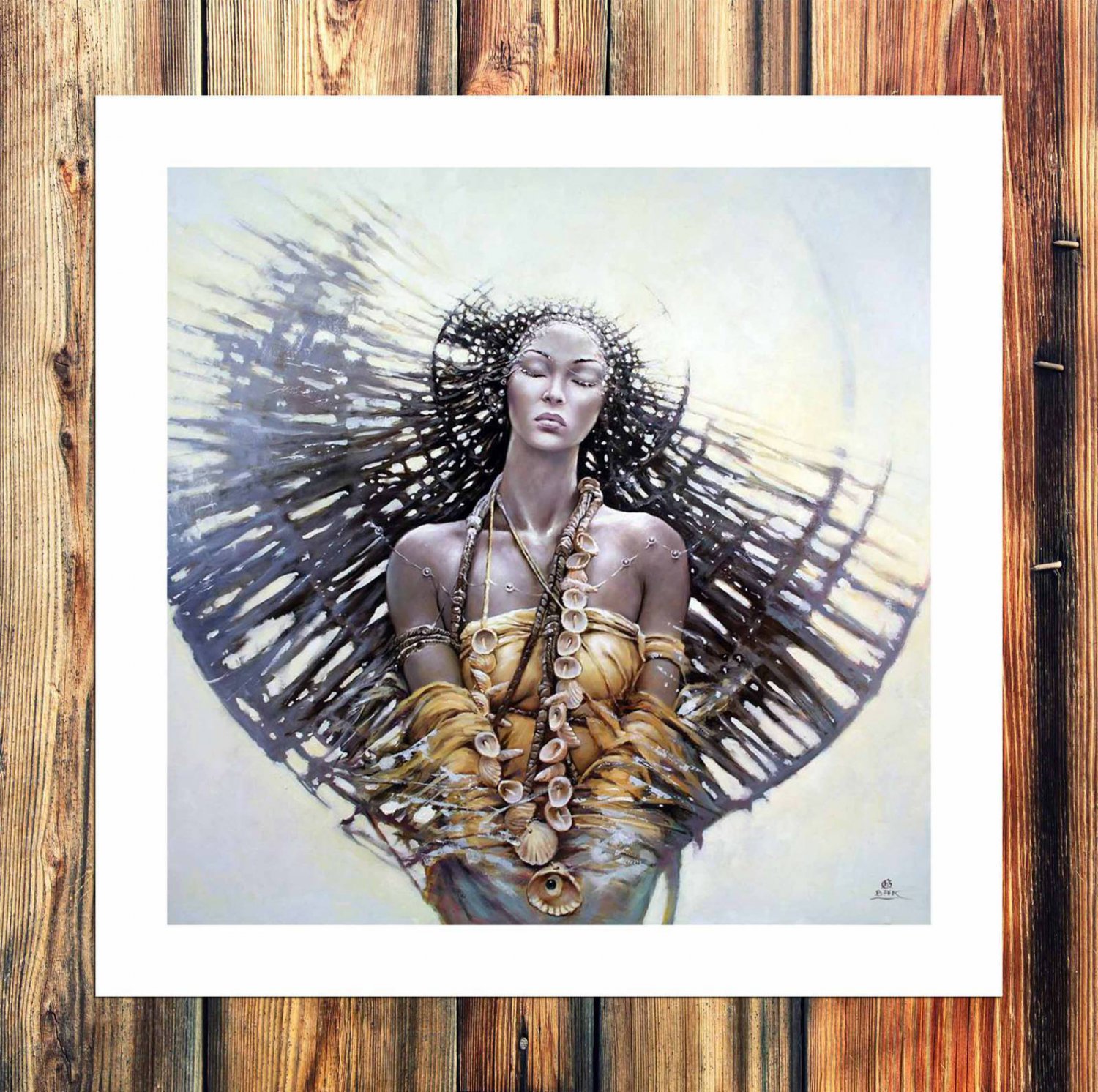 Close your eyes  20x16 inch FRAMED CANVAS PRINT