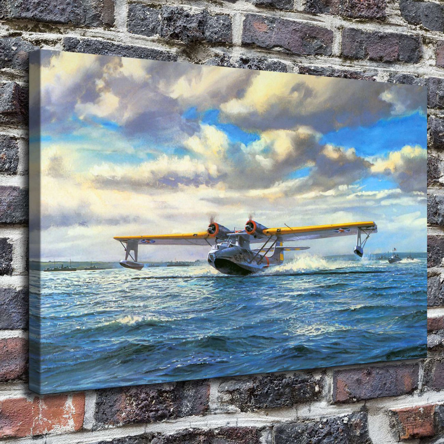 beautiful sea  20x16 inch FRAMED CANVAS PRINT