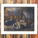 The white car Decor  20x16 inch FRAMED CANVAS PRINT