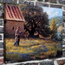 A small fisherman Decor  20x16 inch FRAMED CANVAS PRINT