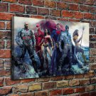 Justice League Decor  20x16 inch FRAMED CANVAS PRINT