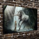 Women and animals  20x16 inch FRAMED CANVAS PRINT