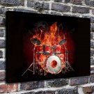 Fire Drummer  20x16 inch FRAMED CANVAS PRINT